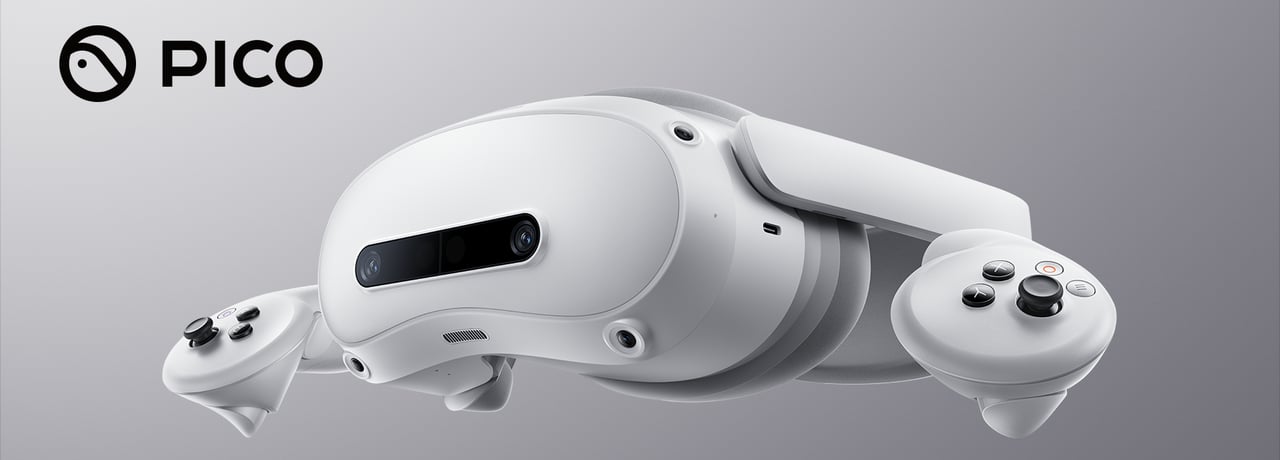 Pico 4 Ultra VR headset with controllers